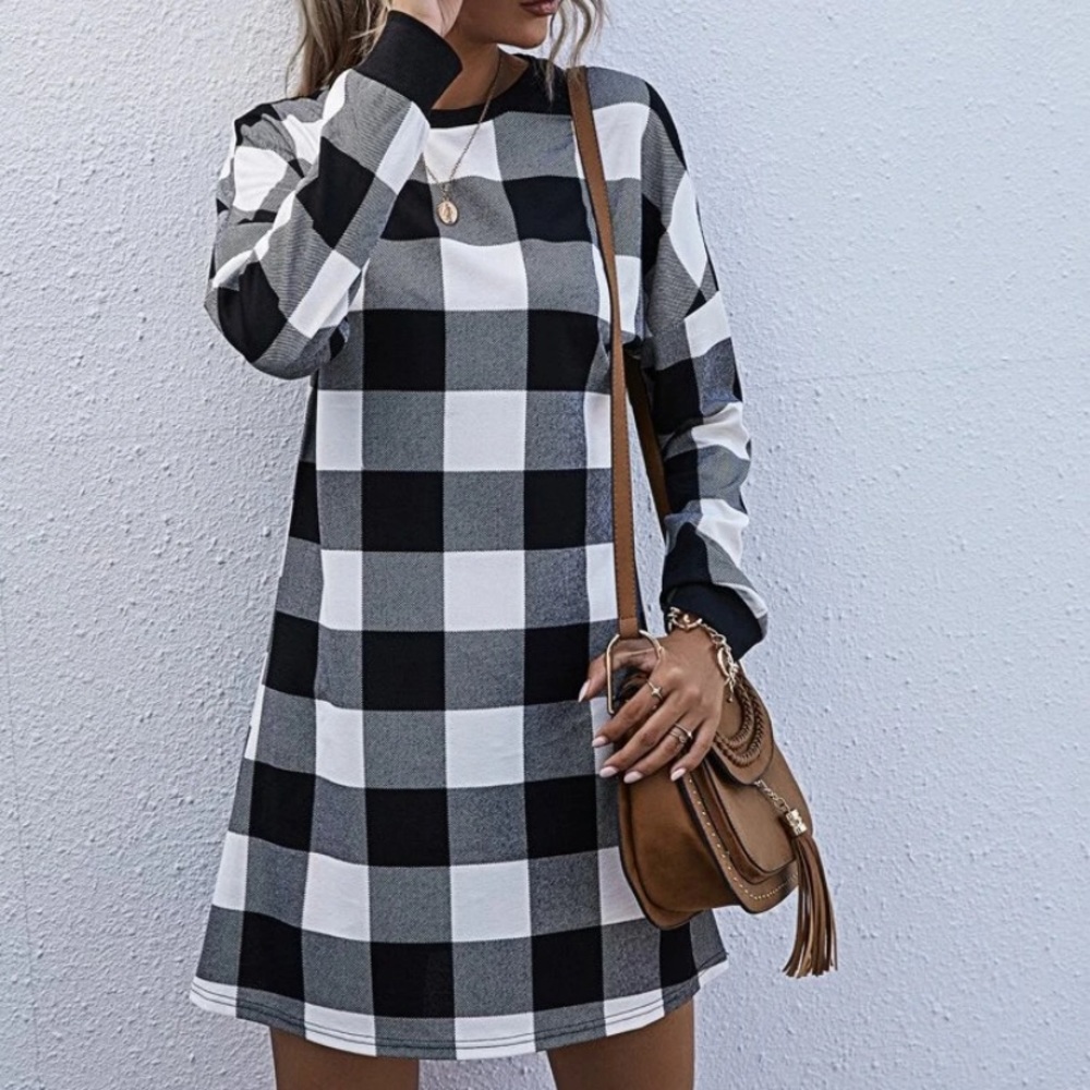 Buffalo plaid tshirt dress
